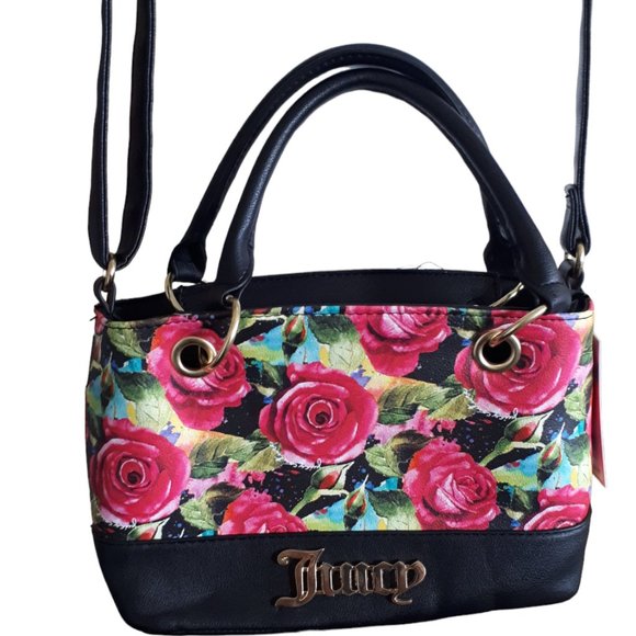 Juicy Couture Crossbody Handbag Floral With Gold Hardware - Picture 3 of 12